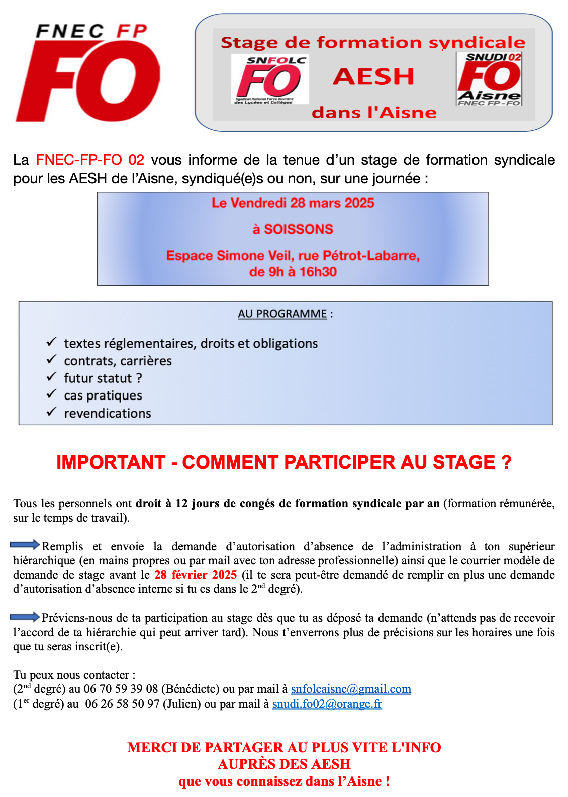 Stage Soissons - AESH @ Espace Simone Veil | Soissons | Hauts-de-France | France